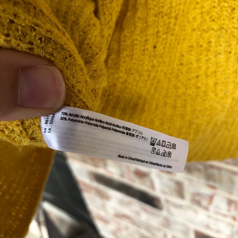 Anthropologie Cropped Knit Kimono Marigold Sweater - Picture 12 of 13